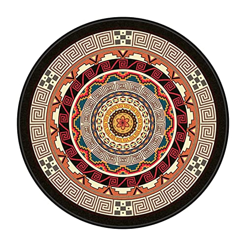 Nordic Vintage Teppich Runde Matte Kreis Teppich Badematte Heimtextilien Teppiche für Küchenteppiche für Wohnzimmer 90 x 90 cm Cover