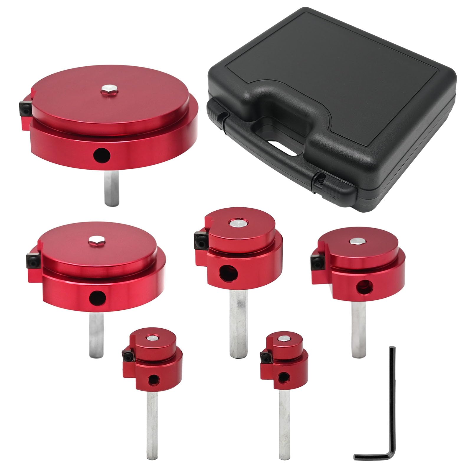 ZUDKSUY 6 Pcs Aluminum Alloy Plastic Pipe Reamer and Deburring Tool Kit for 1/2" Drill, Fits PVC CPVC ABS Pipe Fittings, Includes 0.75" to 4" Sizes