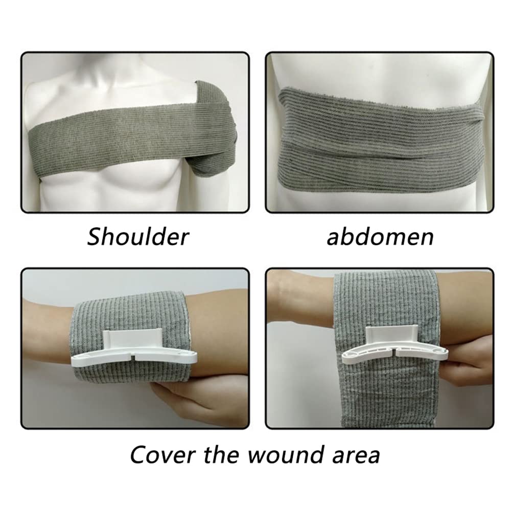 4 fasce elastiche a compressione, resistenti nastri di pronto soccorso si allungano fino a 4 m, con ganci per caviglie, bracci, distorsioni delle gambe, schiena