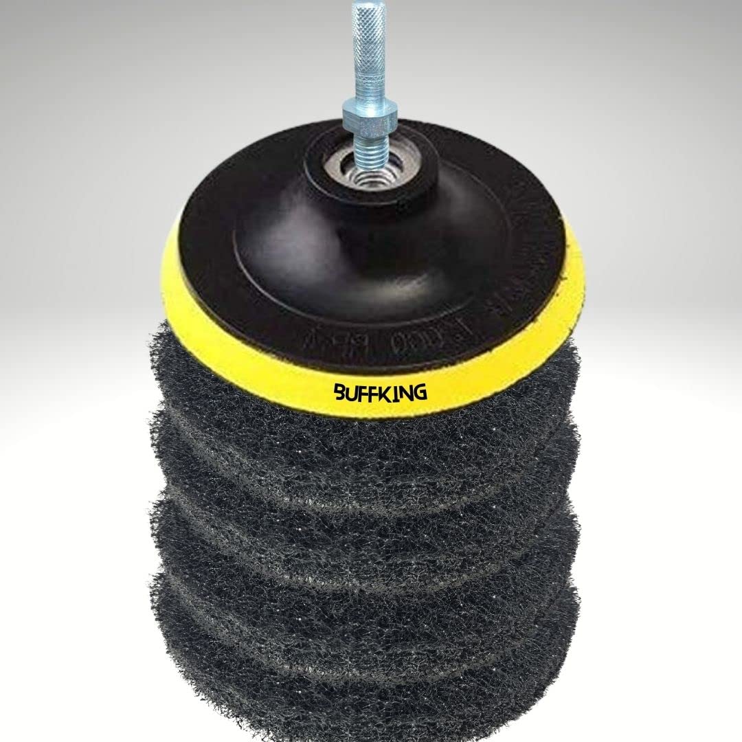 BUFFKING - Power Scrub Set Pack (BLACK) ULTRA HARD Density 7" Compatible with Drill Machines & Angle Polishers (B0B4DZ5956) Amazon Price History, Amazon Price Tracker