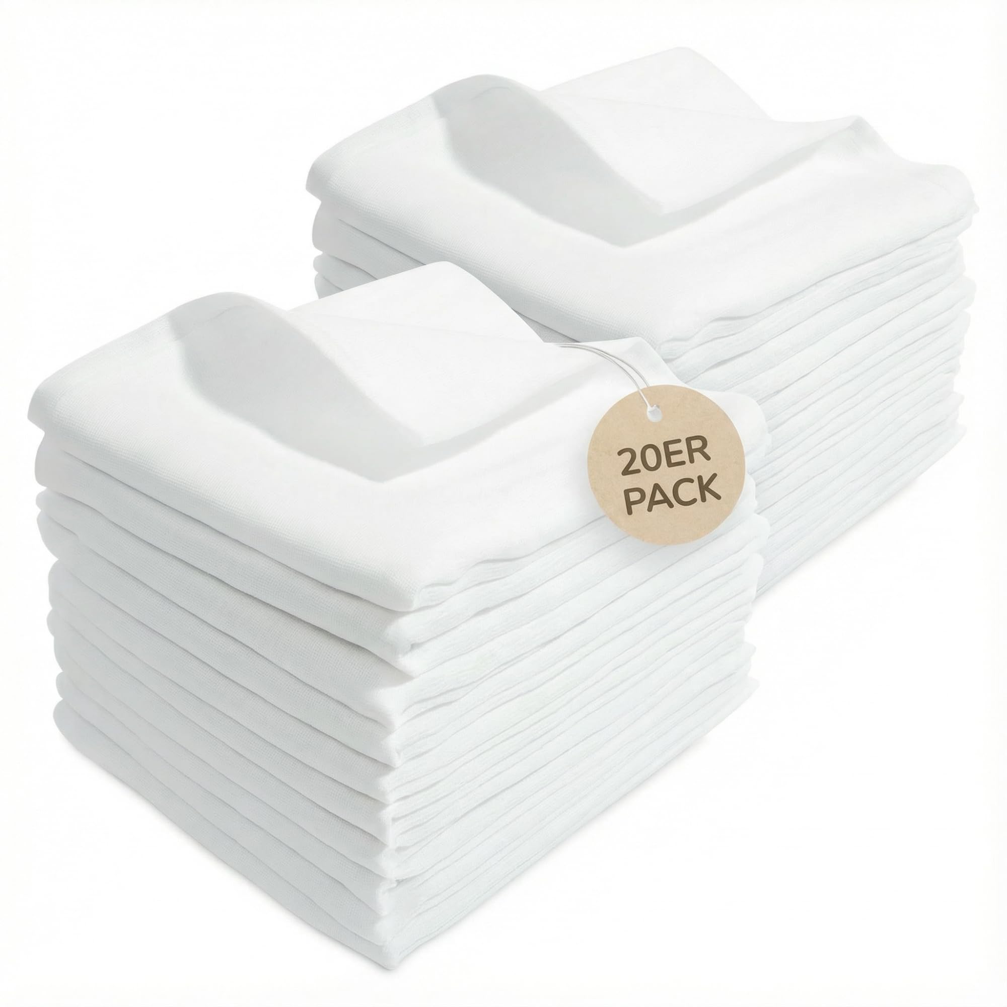 Kindsgard Pañales de gasa – Pack de 20 – 70 x 70 cm – 100 % algodón – Certificado OekoTex 100 – paños suaves – absorbentes, hipoalergénicos y transpirables – lavable a máquina – ideal para bebés