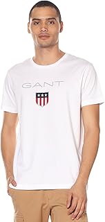 تيشرت مزين بشعار الدرع بكم قصير للرجال من جانت