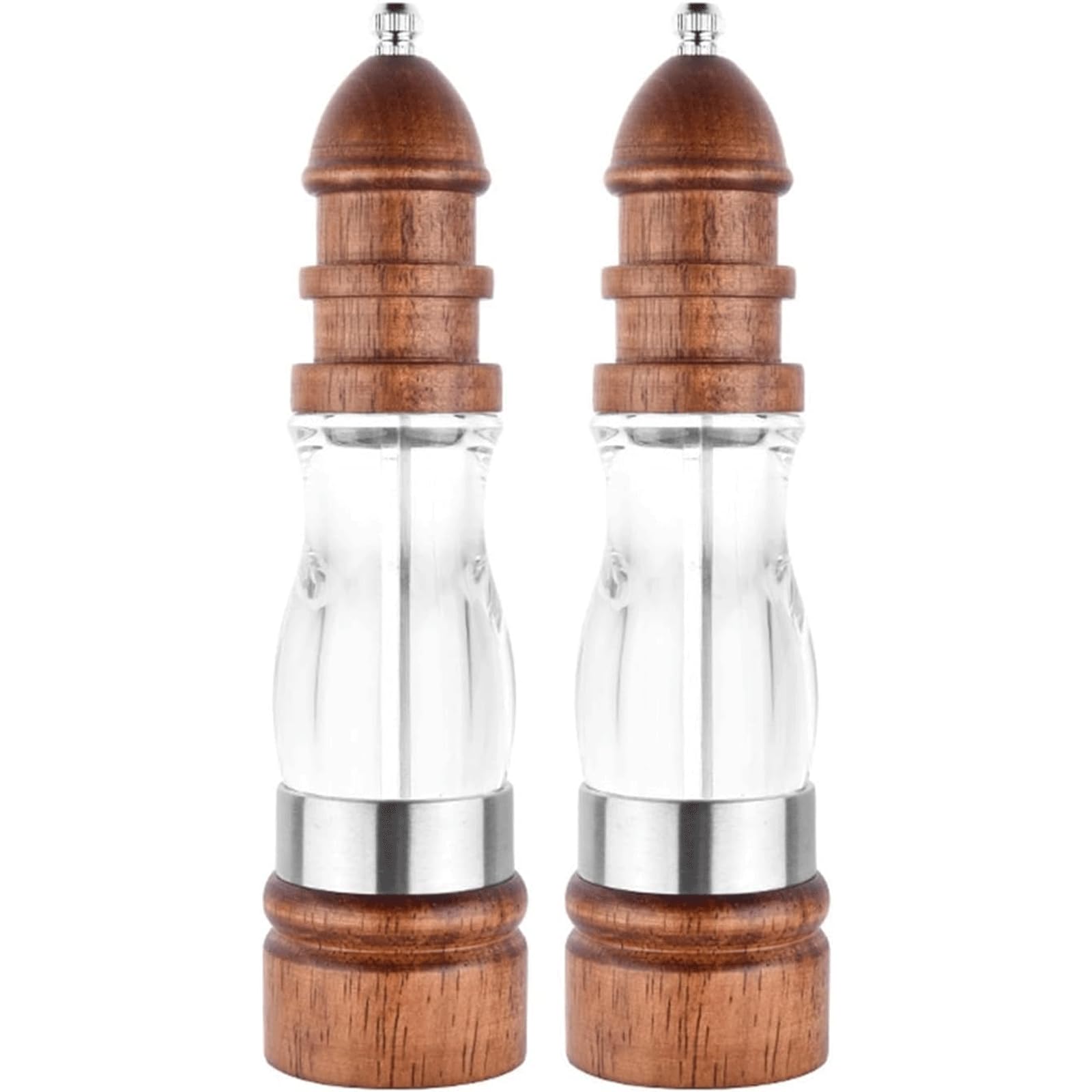 Küchenhelfer Salz- und Pfeffermühlen-Set aus Holz, einstellbare Grobheit, Keramikmahlwerk, manuelle Salz- und Pfefferstreuer, Pfeffermühle Langlebig