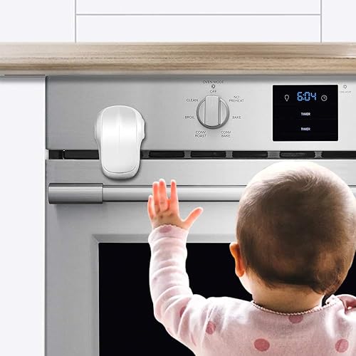 Miniatura 24 de EUDEMON Cerradura de puerta de horno resistente al calor para niños, cerradura frontal para horno para niños, fácil de instalar, usar adhesivo, sin