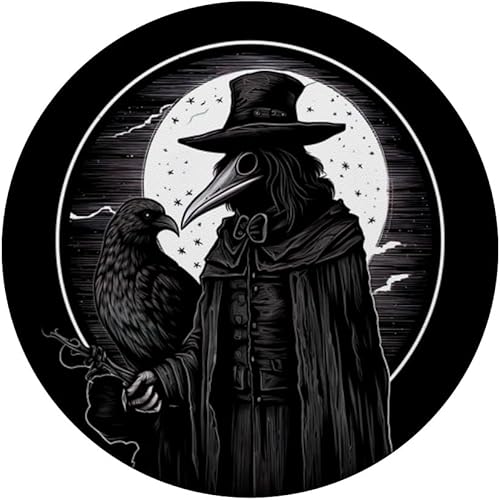 Miniatura 3 de Black Crow Death Plague Doctor Occult Aesthetic Raven Goth PopSockets PopGrip estándar