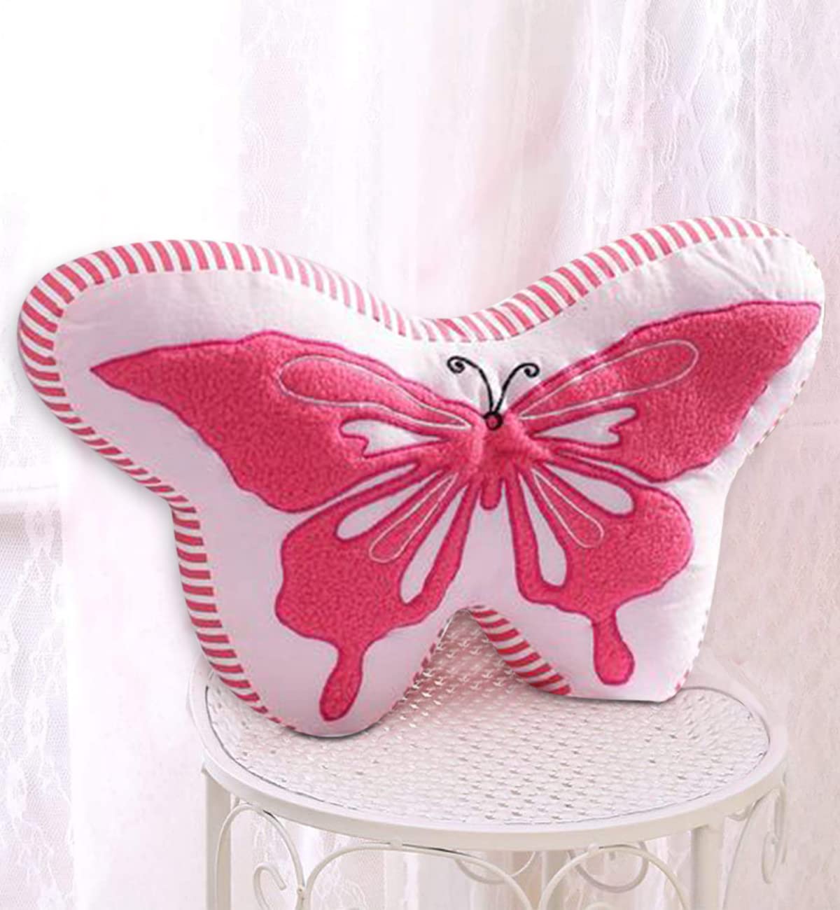 Oscar Home Butterfly-Shaped Cotton Cushion Pillow – Microfiber-Filled Soft Toy, for Babies and Kids