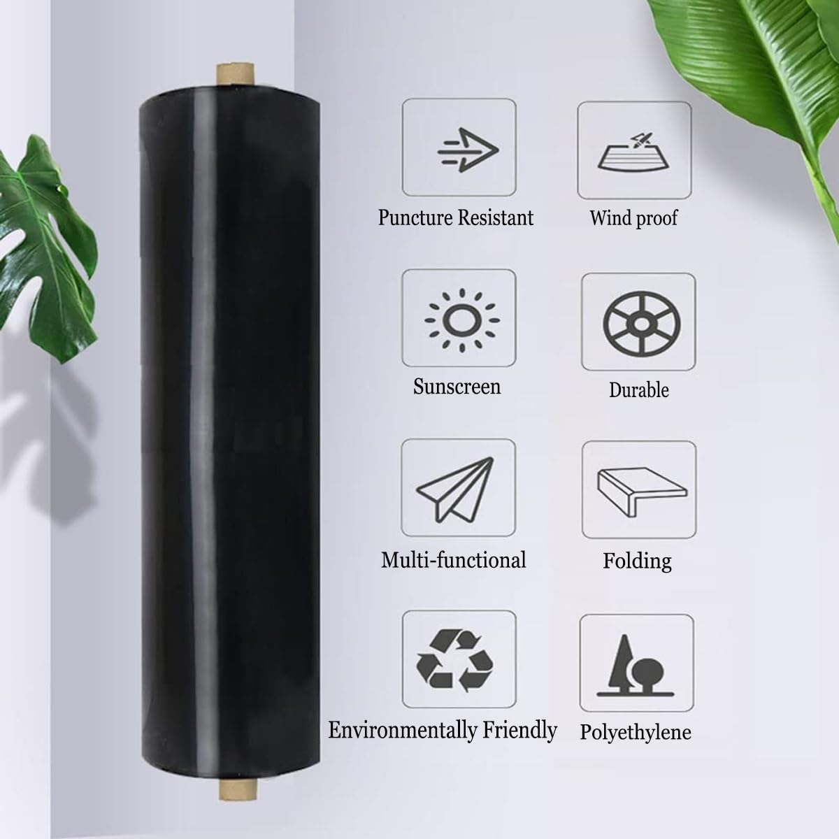Revestimiento De Goma De Polietileno De Alta Densidad 4.5x5m Flexible Precortado Lona Estanque Negro HDPE Pond Liner para Fuentes De Agua Y Jardines(Tamaño:2x10m/7x33ft)