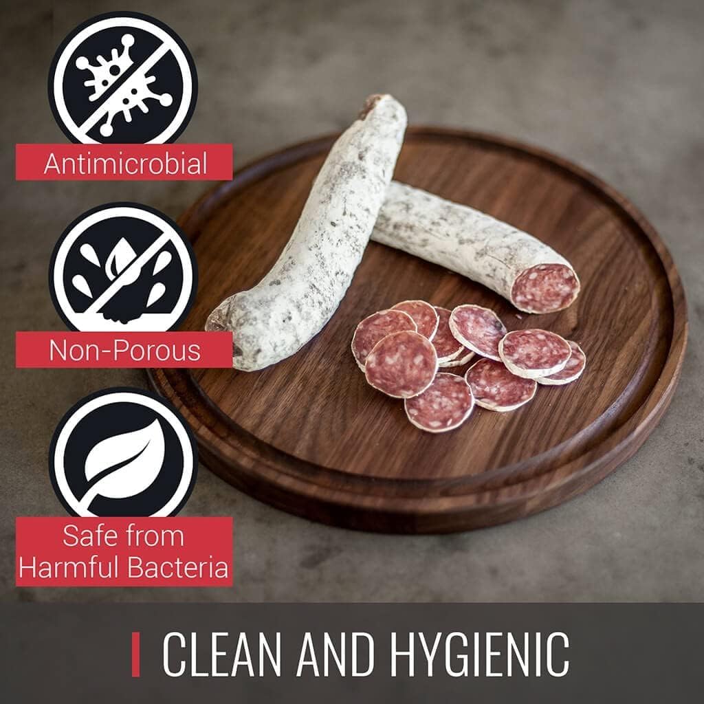 Made in USA Walnut Cutting Board by Virginia Boys Kitchens - Butcher Block made from Sustainable Hardwood (Round - 10.5)