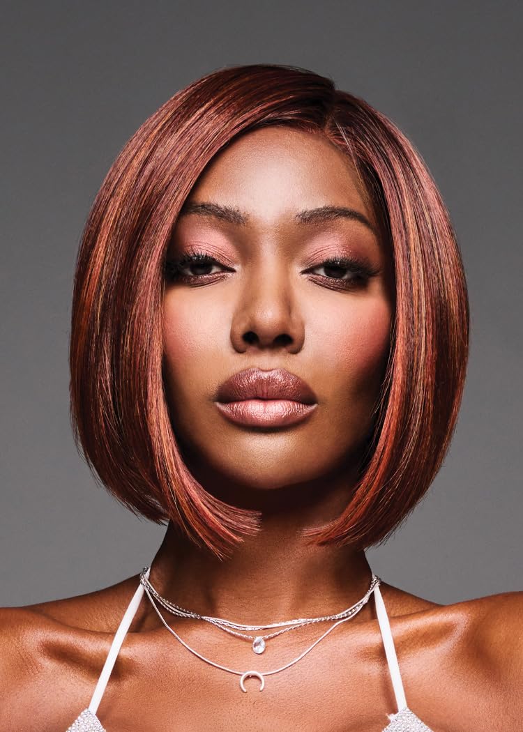 Kim Kimble Hailey Mid-length Page Boy Wig by Hairuwear, Average Cap, MC9/14SS Caramel Latte