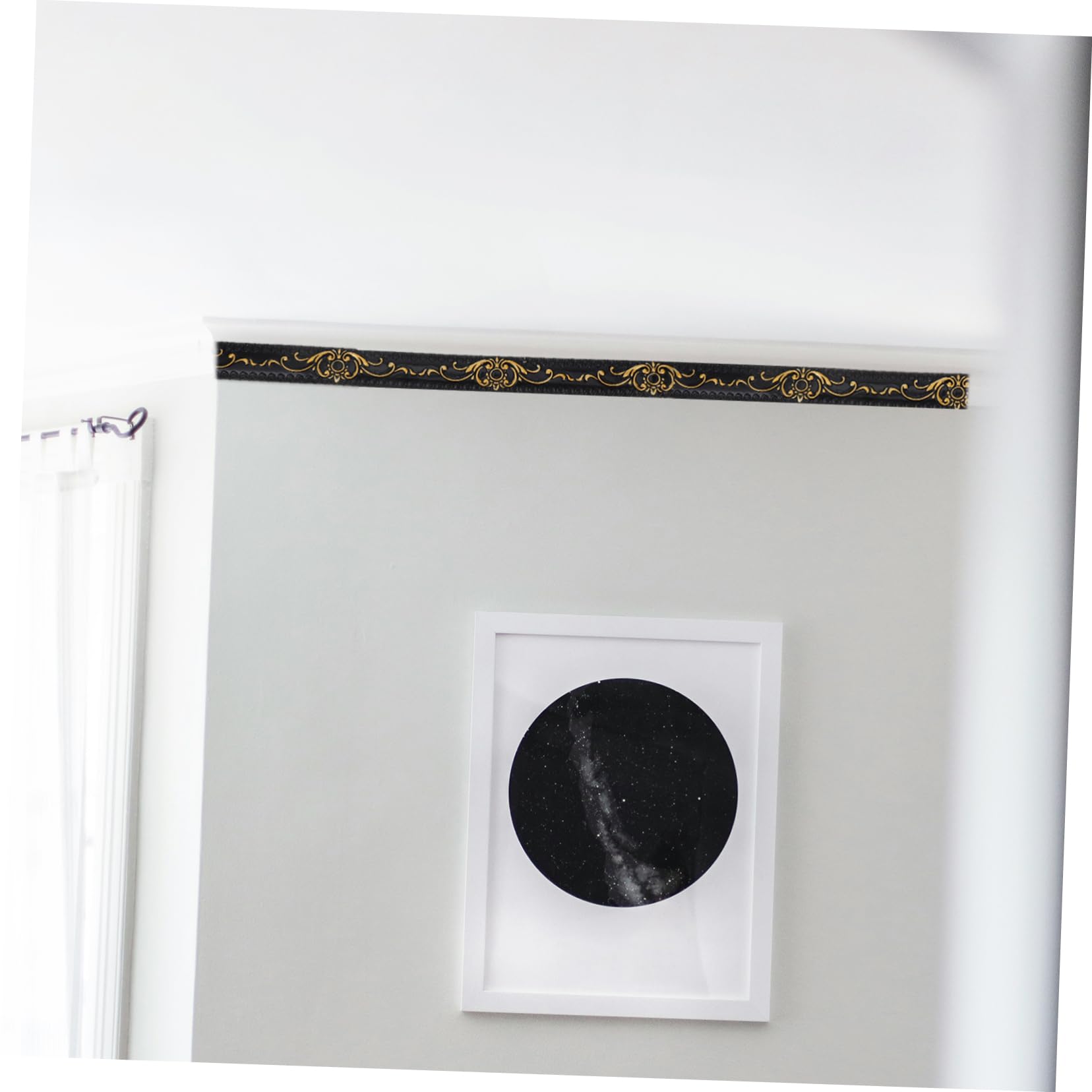 Moldura de Pared Autoadhesiva de Pvc Negro para Borde