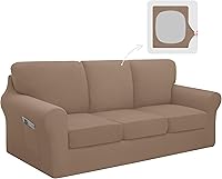 Vista 11 de Easy-Going Juego de funda elástica para sofá de 7 piezas, lavable, para 3 cojines de respaldo y asiento, funda antideslizante para sofá, protector