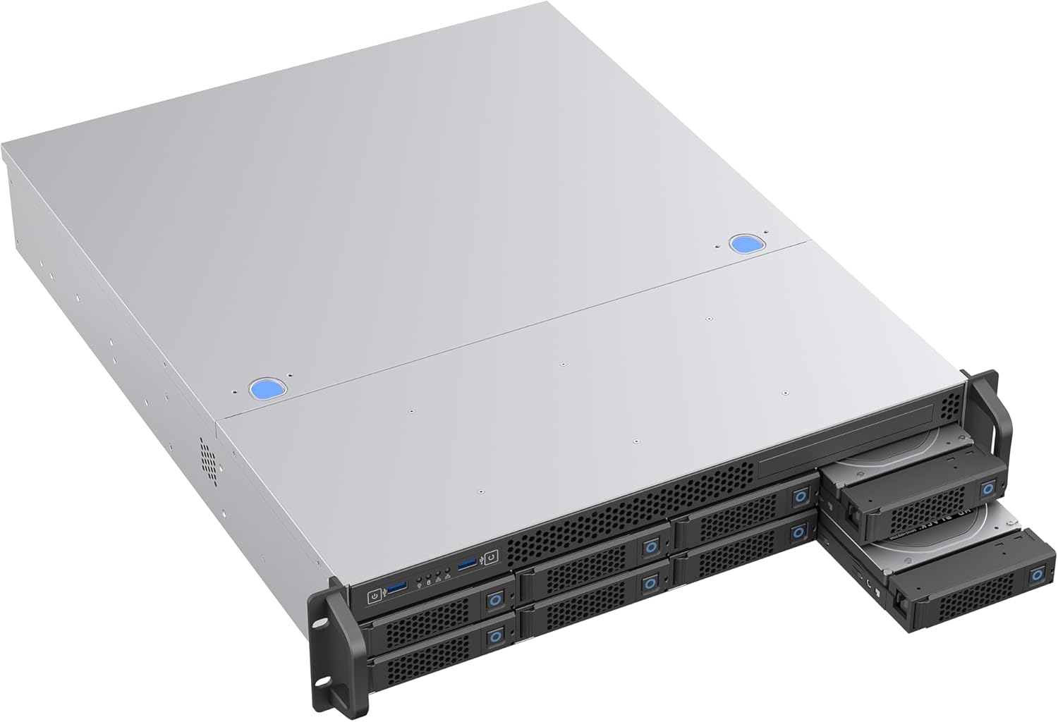 Rosewill 2U Rackmount Server Chassis | Supports up to 8 3.5" 12Gbps Hot Swap SATA/SAS | E-ATX Compatible | 2U/CRPS PSU | 3 x 8038 PWM Fan | USB 3.2 Type-C | RSV-H208