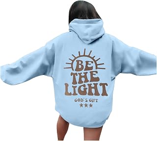 2025 Sudadera con capucha con estampado de letras para mujer de manga larga con bolsillos Club Mujer