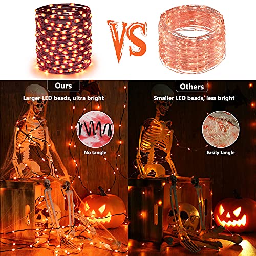 Brizled 240 Led Orange Halloween Lights + 200 Led Orange Halloween String Lights For Indoor Outdoor Halloween Party Haunted House Decor #TOP6