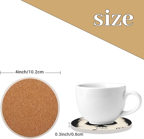 Miniatura 2 de Juego de 4 posavasos de cerámica absorbentes para mesas de comedor, inauguración de la casa y restaurante, posavasos de 4 pulgadas