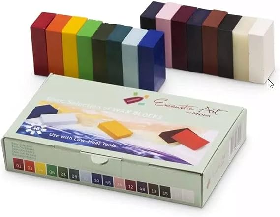 Encaustic Art The Original -Encaustic Starter Kit -Includes Painting Iron, Basic Wax Blocks Set, Cards, Scribing Tool-Encaustic Painting Supplies
