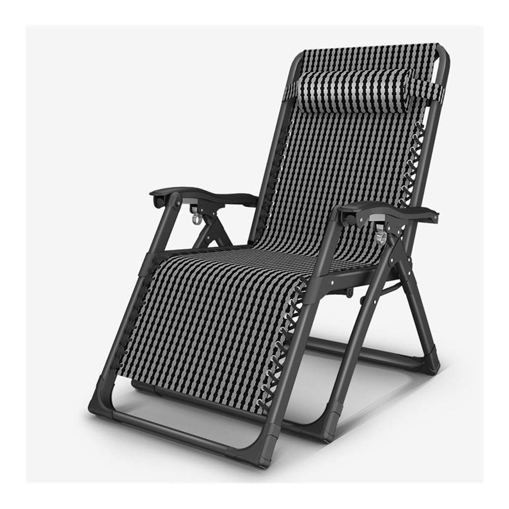Chaise longue inclinable à bascule noire pliable mobilier de jardin extérieur lit de plage