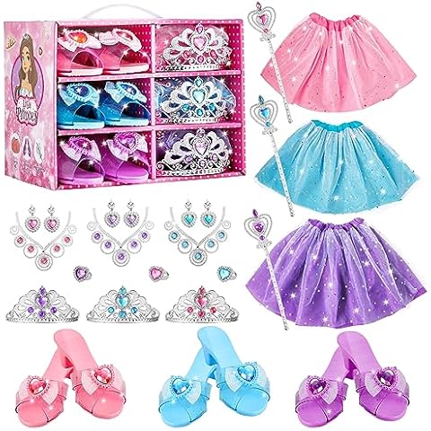 ShyLizard Princess Dress Up Sets for Girls 4-6, Costumes Set with Princess Dresses, Shoes and Accessories, Kids' Dress Up and Pretend Play Toy for 3 4 5 6 Year old Toddler Girl Birthday Gift Cover