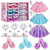 ShyLizard Princess Dress Up Sets for Girls 4-6, Costumes Set with Princess Dresses, Shoes and Accessories, Kids' Dress Up Play Toy for 3 4 5 6 Year old Toddler Girl Birthday Gift