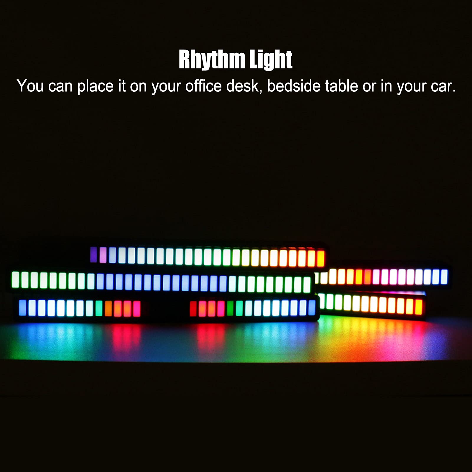 Barra Luminosa Ritmica, Luce Ambientale Colorata per il Controllo del Suono per la Decorazione Dell'auto, Plug-in USB Moderno Argento, Adatta per gli Amanti della Musica