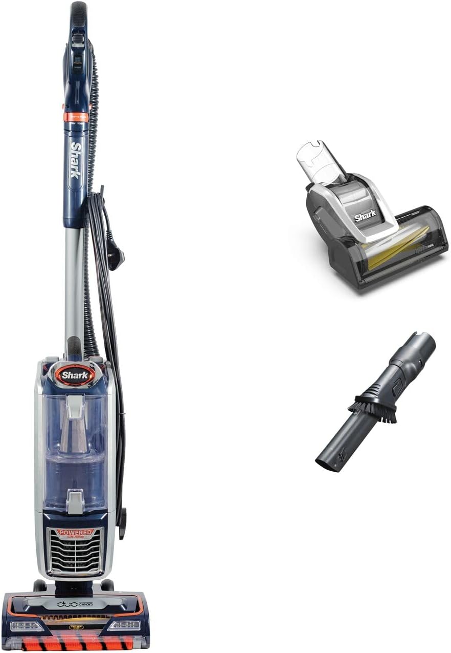 Corded Upright Vacuum Cleaner,0.83L with Anti Hair Wrap Technology & DuoClean, Pet Model, Powered Lift-Away, LED Headlights, Anti-Allergen, 8m Cord, 750W, 3 Attachments, Navy/Orange, NZ801UKT