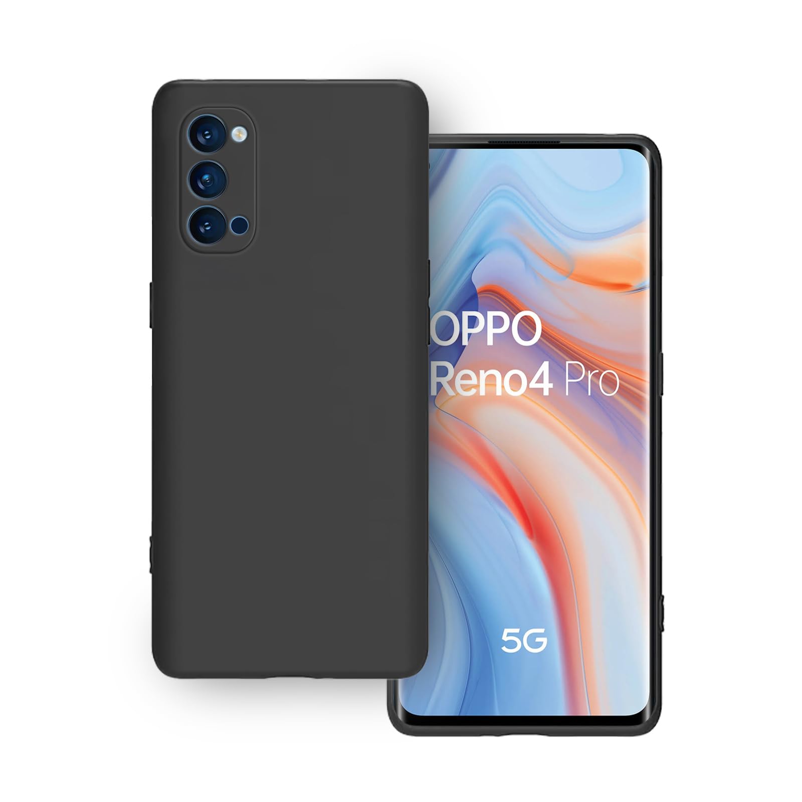 Plus Protection Matte Finished Back Cover Case for Oppo Reno 4 Pro | Rubberized TPU | Slim Thin Soft Matte Flexible Matte Touch Shockproof - Matte Black (B0CNZX8GSZ) Amazon Price History, Amazon Price Tracker