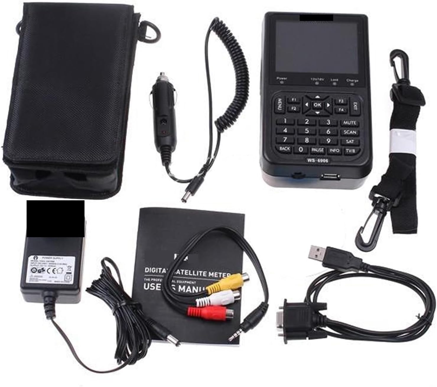 Satellite Finder, 3.5 Inch LCD DVB-S Digital Satellite Signal Finder Meter DVB S Digital Satellite Full FTA Finders WS 6906 for Adjusting Sat Dish