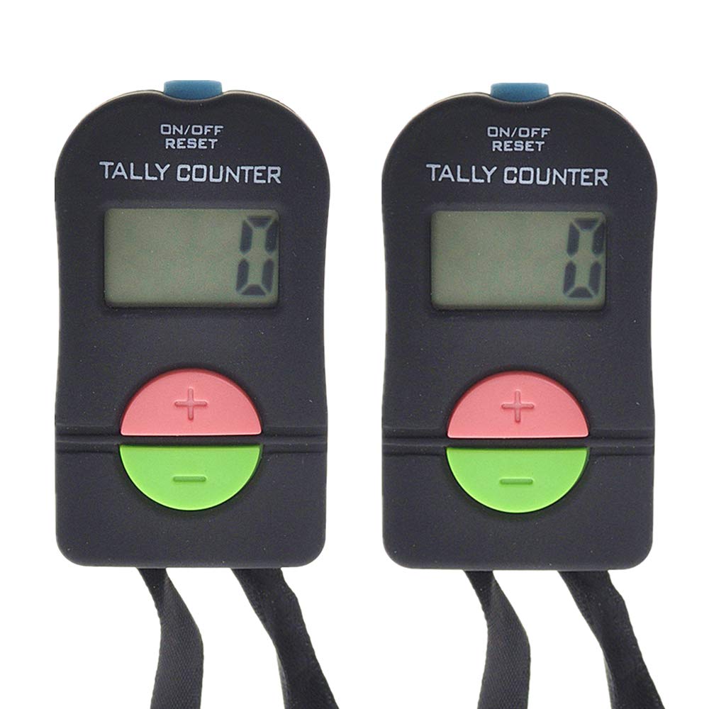 TopTie 2 PCS Electronic Counters, Digital Tally Counter with Lanyard, Add & Subtract Manual Clicker