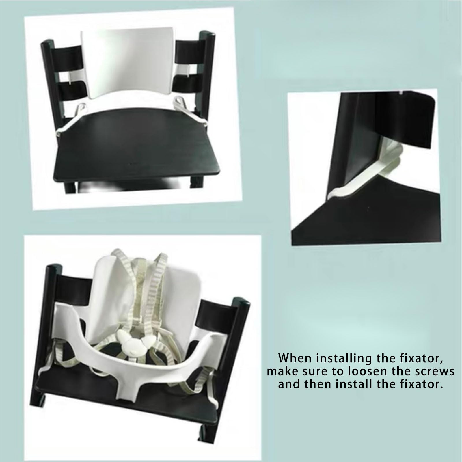 Arnés de 5 puntos para modelo dedicado, silla comedor para niños, longitud ajustable para niños en crecimiento, correa de seguridad a la de comer