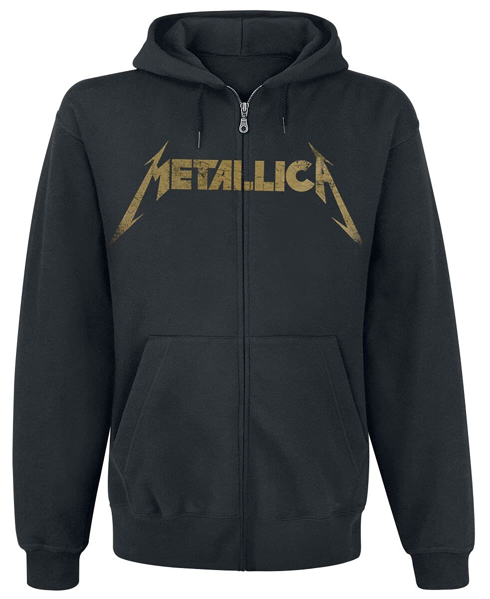 Metallica Hetfield Iron Cross Guitar Homme Sweat-shirt zippé à capuche noir