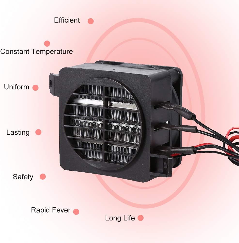 Mumusuki 12V Car Heater 100W, Portable Fast Heating PTC Auto Ceramic Heater Fan with Overheat Protection for Truck Cabin
