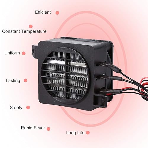 Miniatura 5 de Mumusuki Calentador de automóvil de 12 V de 100 W, calentador de cerámica portátil para cabina de camión, ventilador de calentamiento rápido PTC con