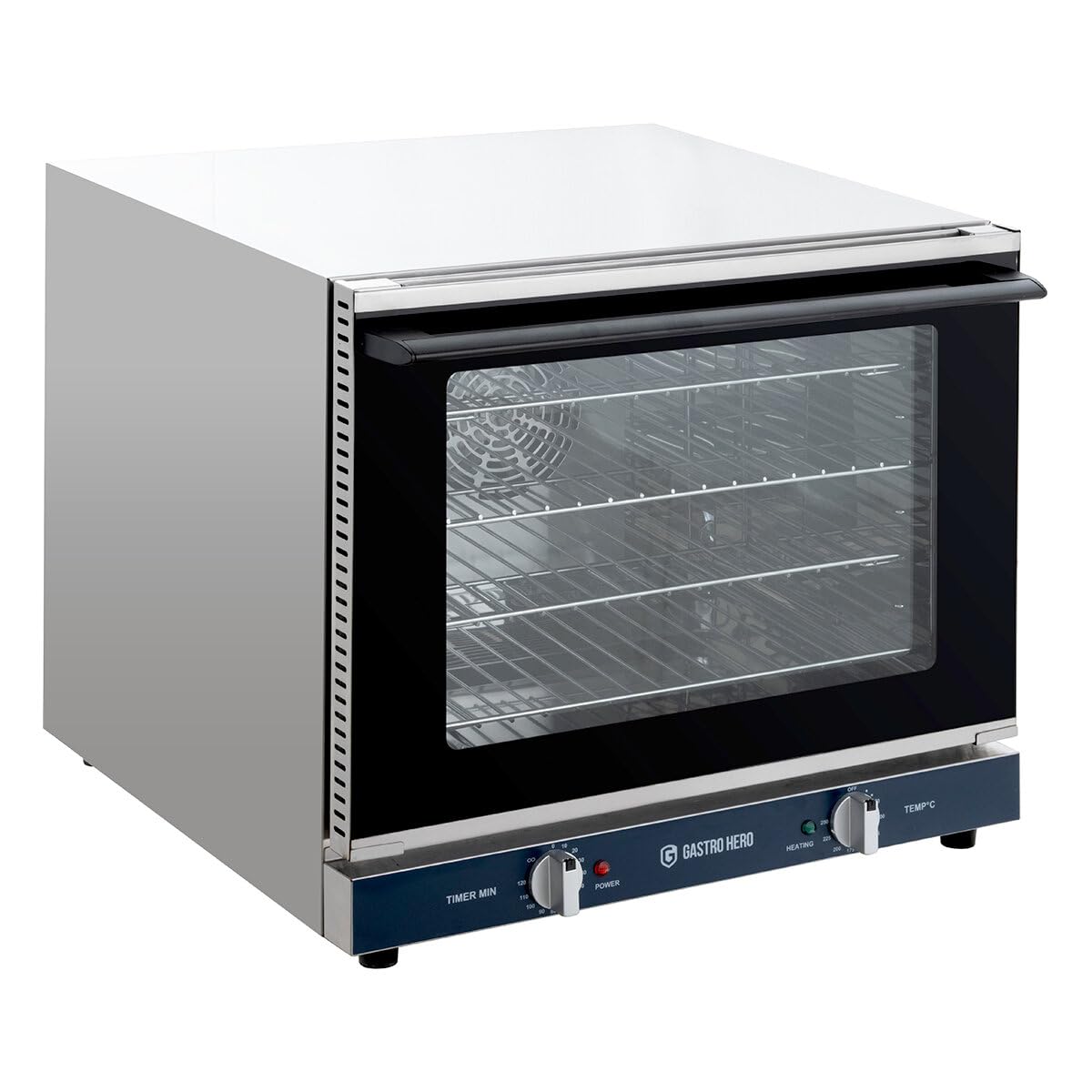 GastroHero Heißluftofen ECO 4x GN 2/3 – kompakter Umluft-Ofen mit Dauerheizfunktion aus Edelstahl – Profi Tischgerät für Gastronomie, Bäckerei & Catering