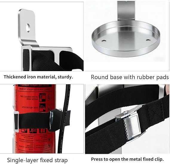 Fire Extinguisher Mount, Metal Bracket,2.5LB Stainless Steel 2pc