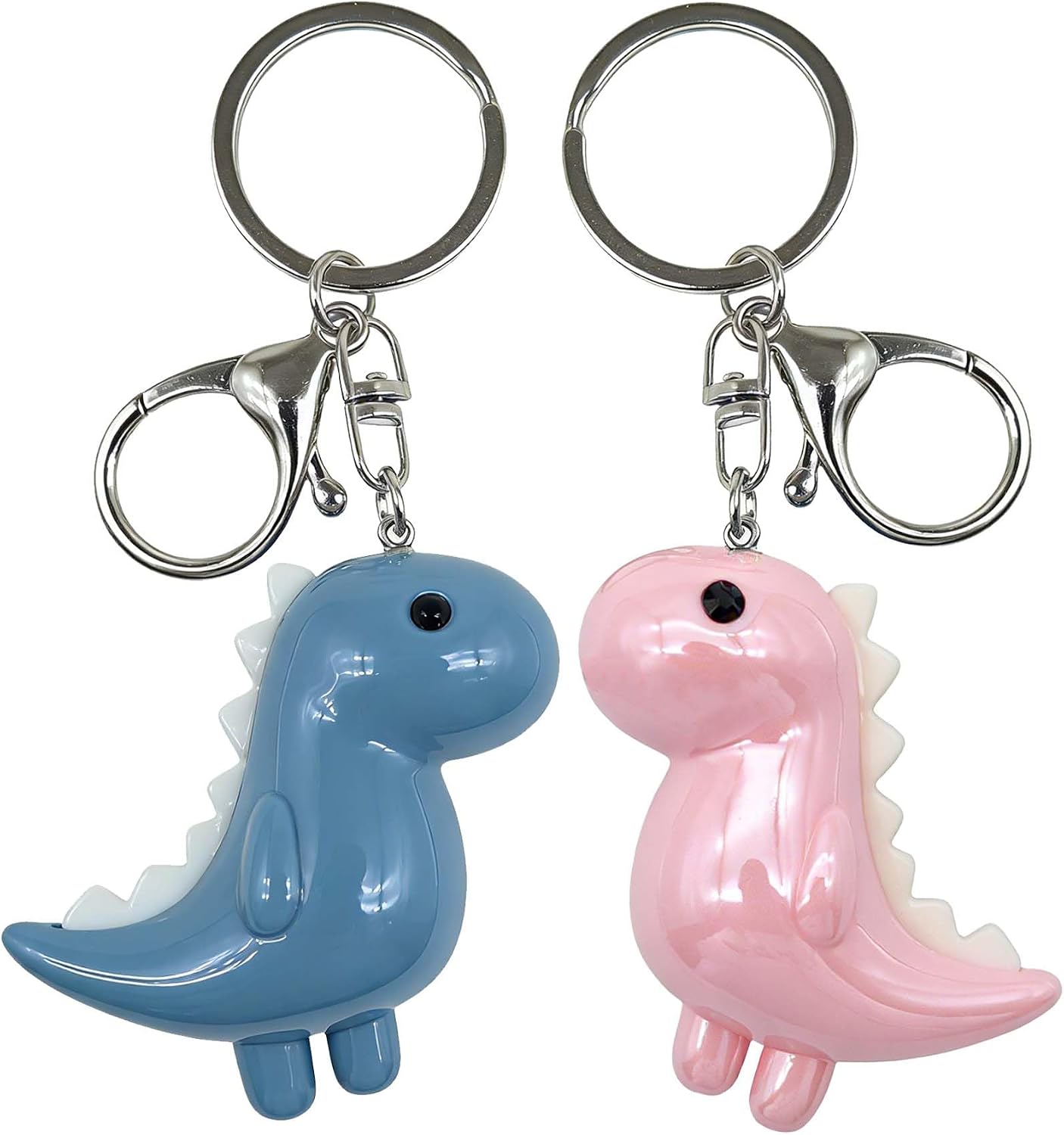 2 Pack Cute Dinosaur Keychain - Acrylic Cartoon Charm, Colorful Accessory and Backpack Pendant for Dinosaur Lovers