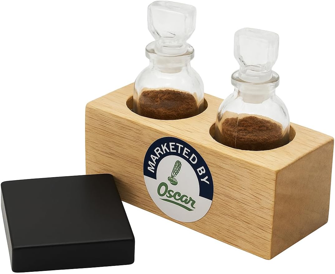 OSCAR Gold Purity Testing Kit – 2-Bottle Set with Wooden Stand & Kasoti Stone – Portable Gold Checker for Jewellers, Bankers, Valuers, and Pawnbrokers
