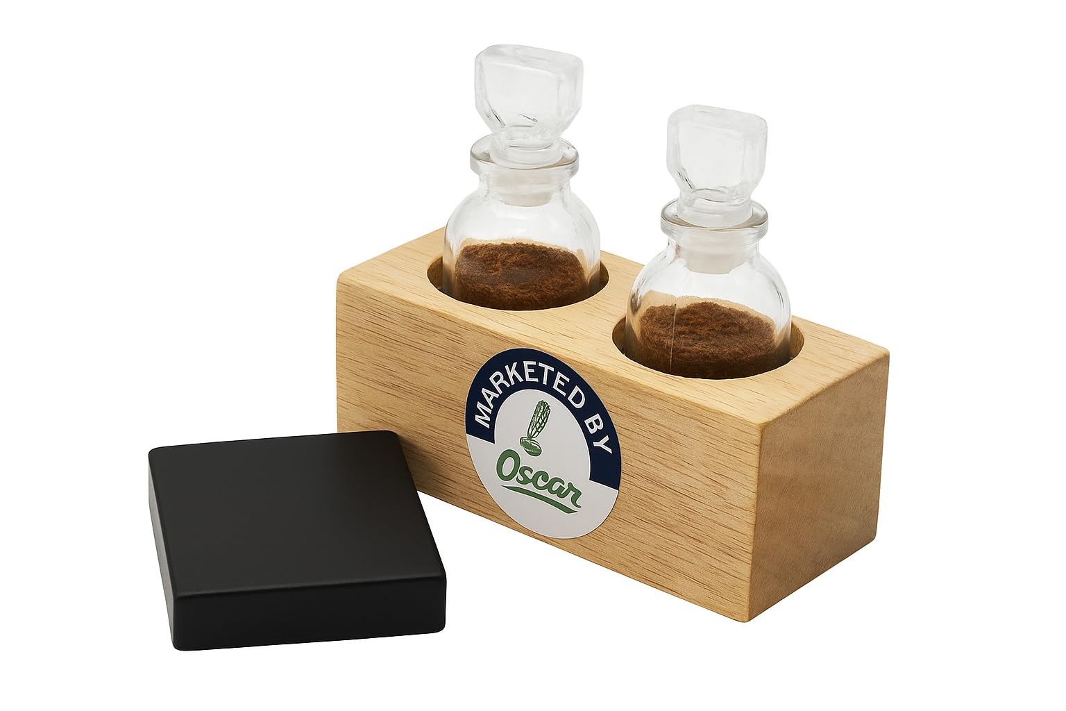 OSCAR Gold Purity Testing Kit – 2-Bottle Set with Wooden Stand & Kasoti Stone – Portable Gold Checker for Jewellers, Bankers, Valuers, and Pawnbrokers