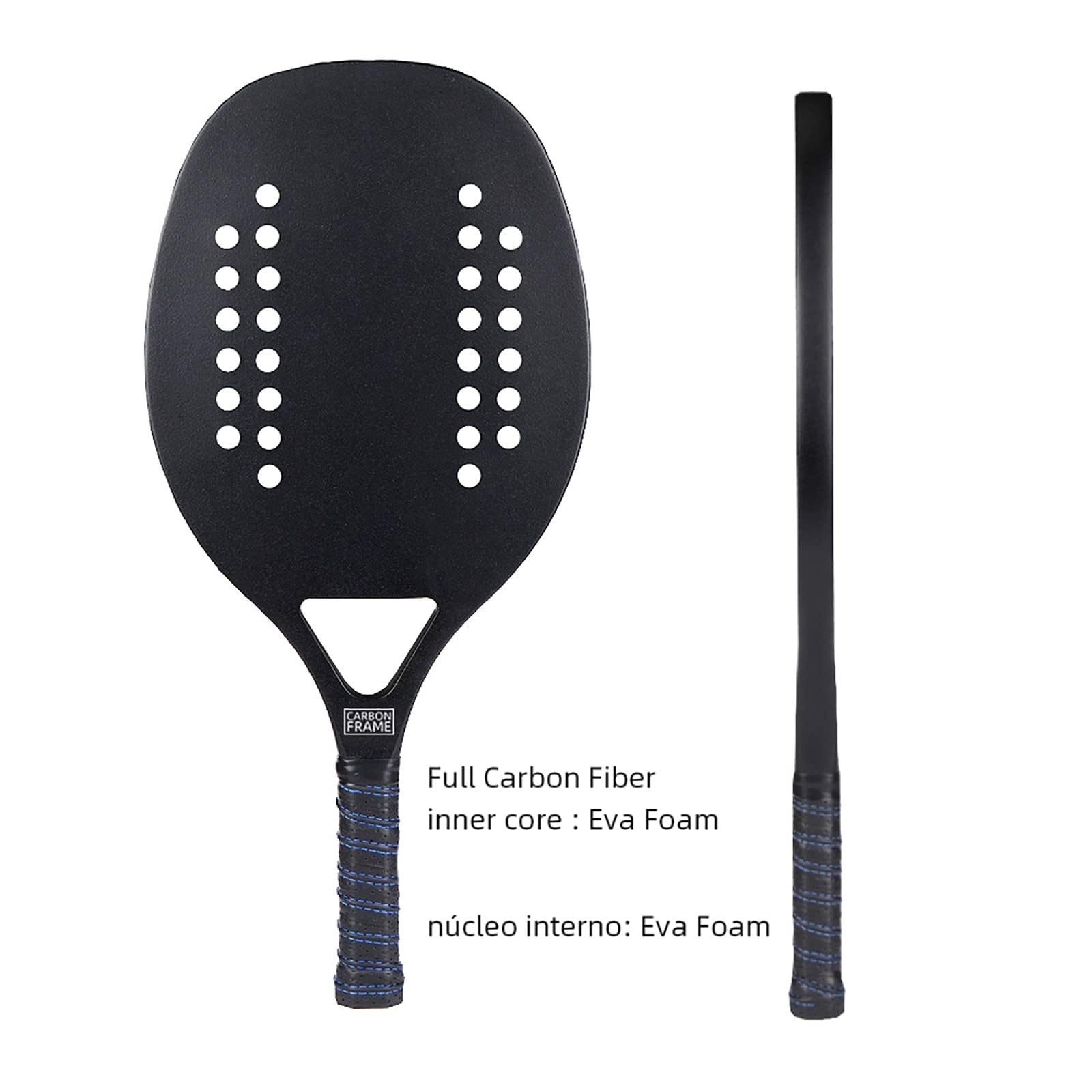 Racchetta da Beach Tennis, Superficie Professionale in Fibra di Carbonio, Nucleo in Memory Foam Eva, Racchetta da Beach Tennis con Borsa for Il Trasporto,Attrezzatura for Sport da Spiaggia