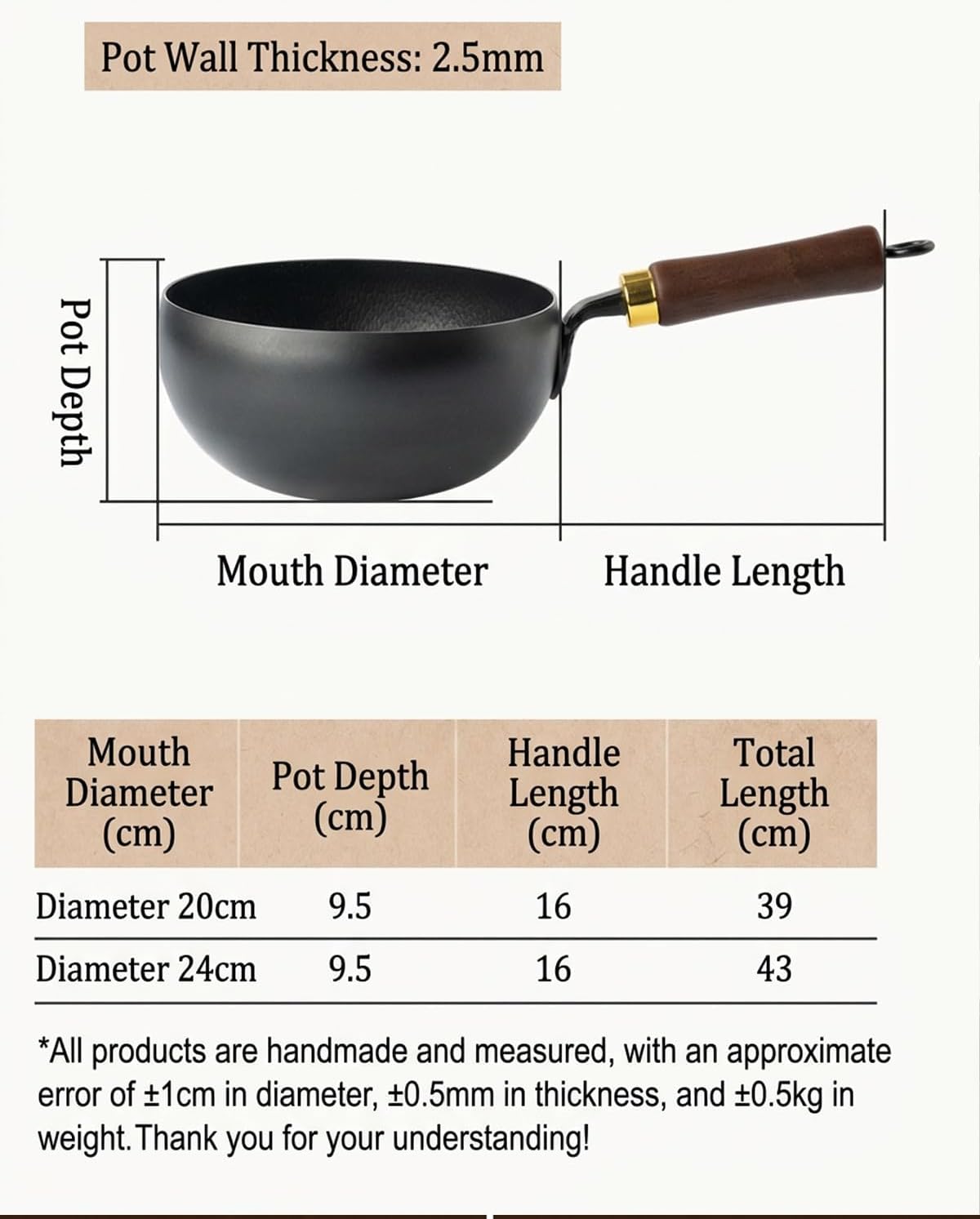 Japanese Cast Iron Wok With Lid, Uncoated Thick Frying Pan, Hand Forged Non Stick Pot Cookware For Electric Stove, Wooden Spatula, Healthy Asian Kitchen Tool Multi Functional (Glass cover, 24cm)