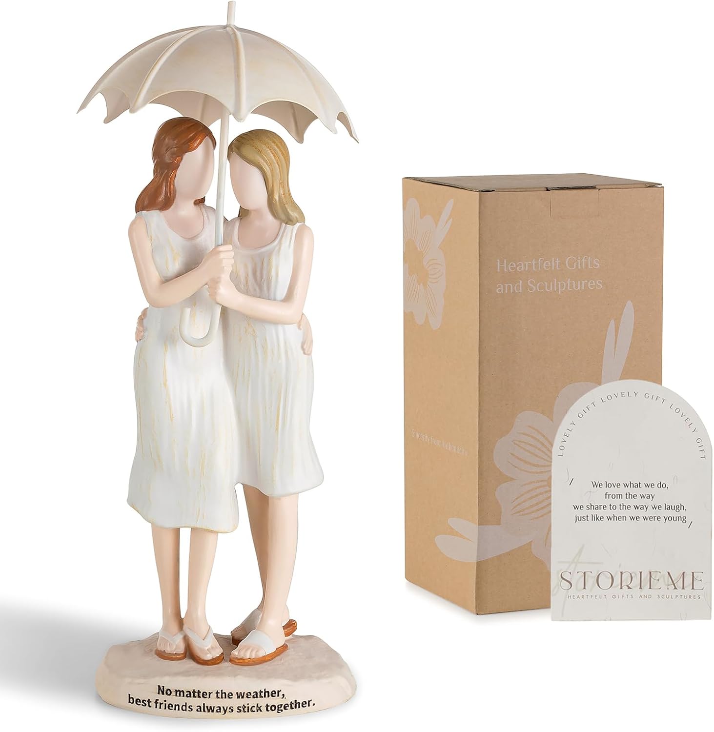 Storieme Best Friend Birthday Gifts for Women - Friendship Christmas & Birthday Gift for Bestie BFF - Resin Sister Figurines