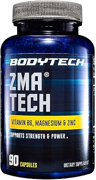 BodyTech ZMA Supplement - Zinc, Magnesium & Vitamin B6 - Supports Muscle Recovery, Sleep Quality & Immune Health 90 Capsules