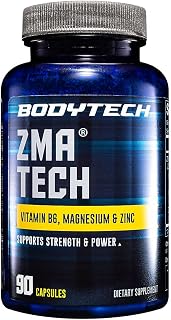 BodyTech ZMA Supplement - Zinc, Magnesium & Vitamin B6 - Supports Muscle Recovery, Sleep Quality & Immune Health (90 Capsules)