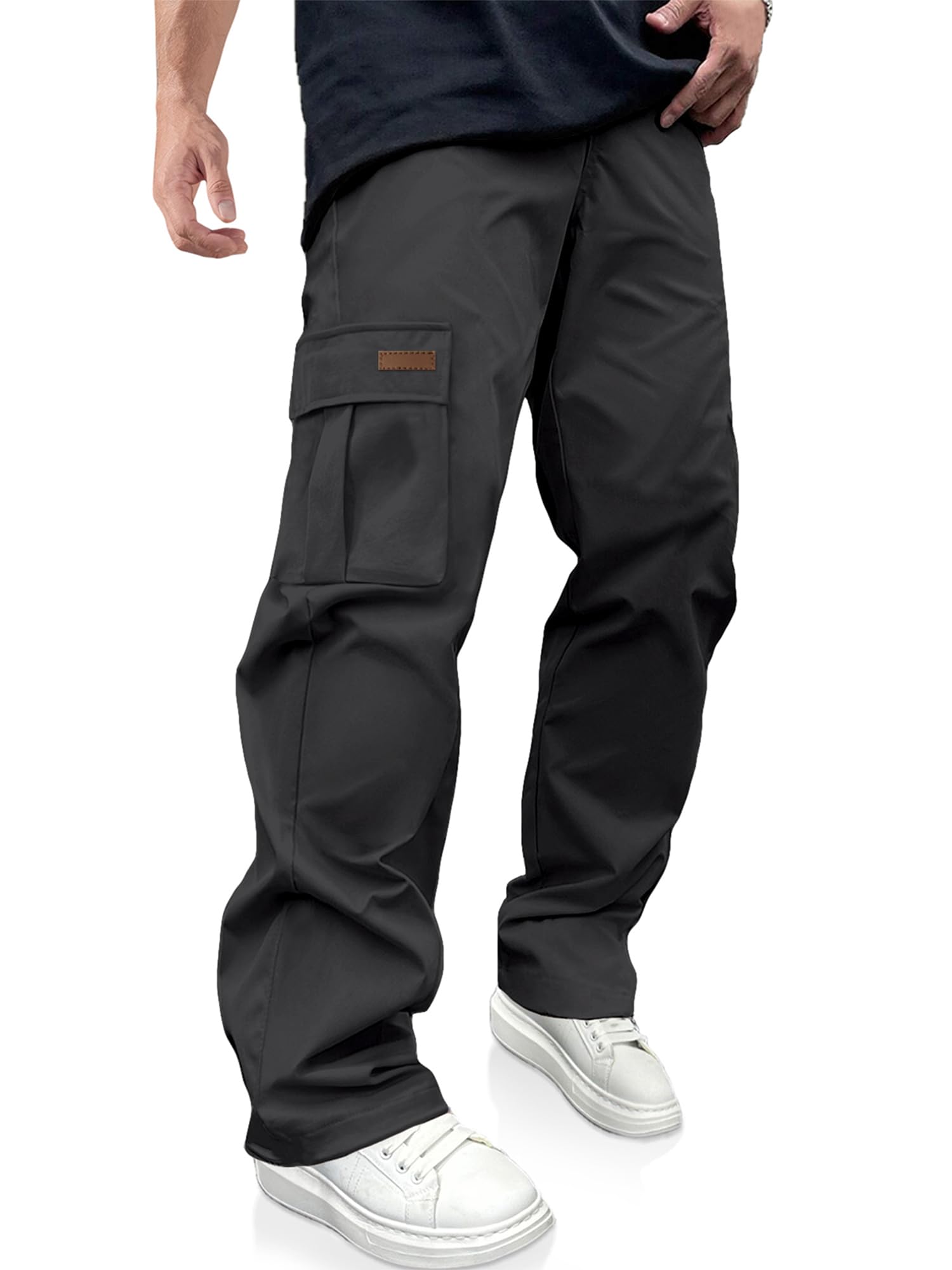 Mens Casual Cargo Pants Workout Hiking Sweatpants with Multi Pockets