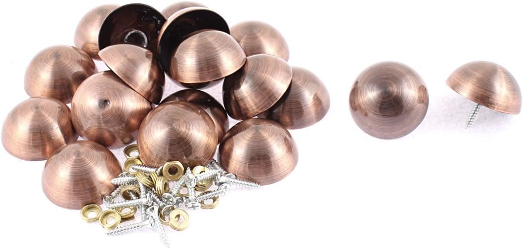 20pcs 36.5mm Quality Parts Diameter Metal Semicircle Glass Mirror Screw Type Nail Decor Model:92as212qo677