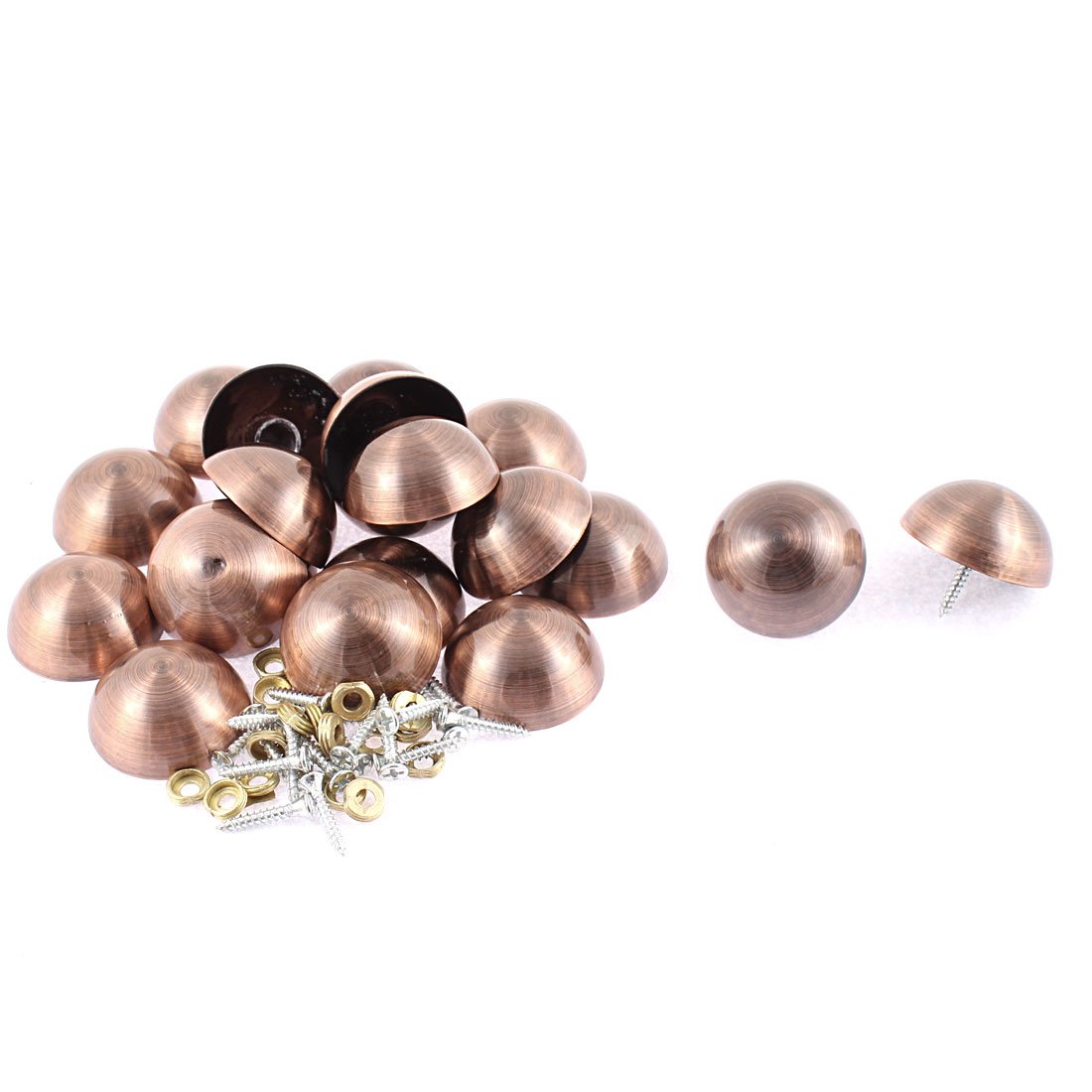 Aexit 20pcs 36.5mm Quality Parts Diameter Metal Semicircle Glass Mirror Screw Type Nail Decor Model:92as212qo677