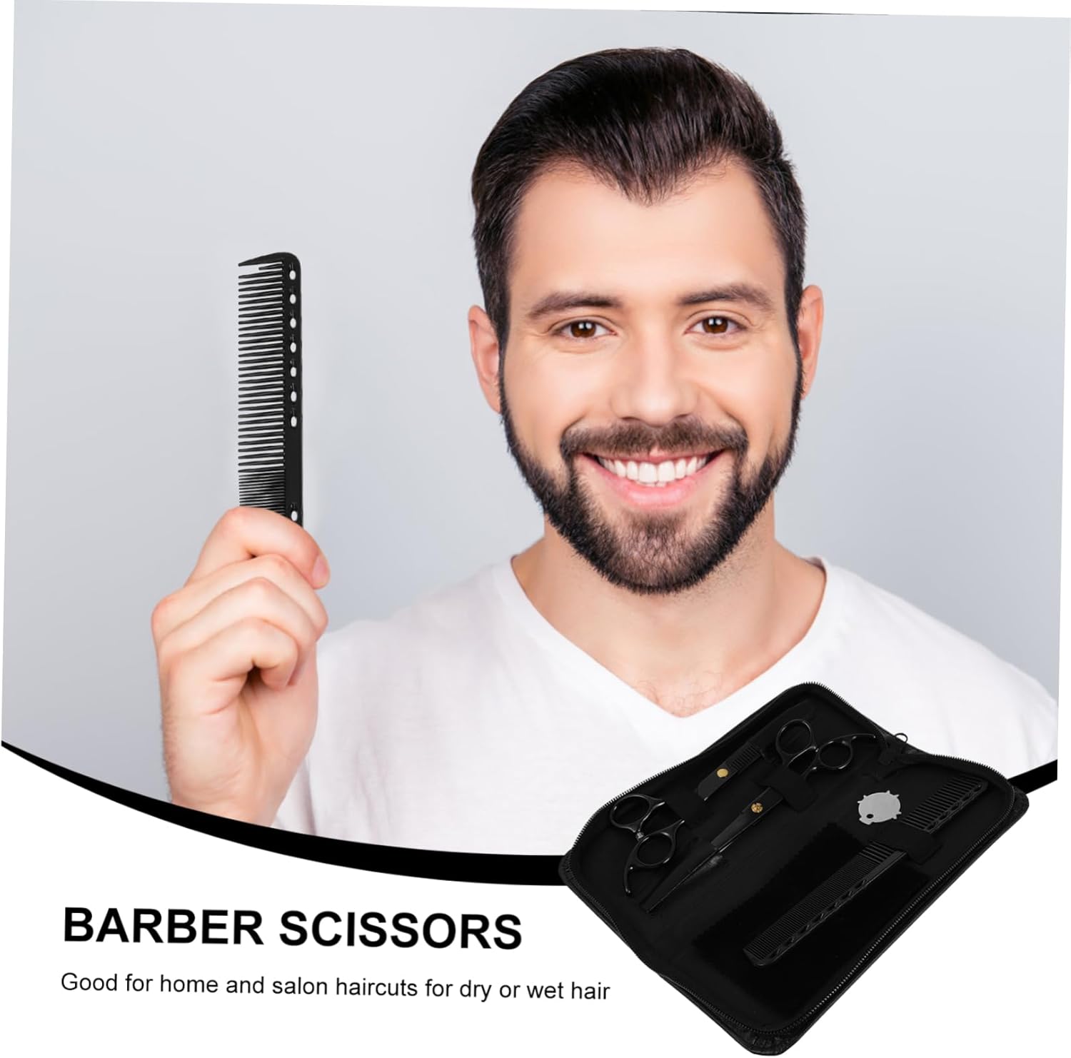 Haircut Scissors Set Fine Cutting Comb Barber Kit Hair Cutting Supplies Scissors Comb Set