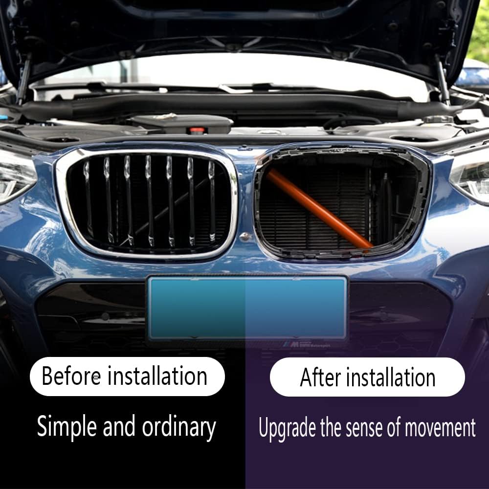 HIBEYO Grille Insert Stripes Replace for BMW G20 G28 G21 Accessories Grille Insert Trim Sripes V Brace Cover PVC Material for BMW Car Fashion Decoration 2 PCS Orange