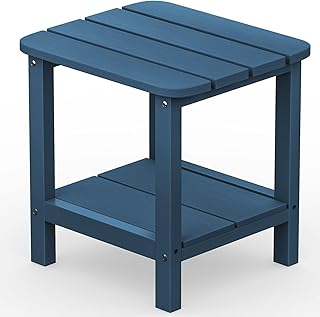 SERWALL Mesa auxiliar Adirondack, Mueble para exteriores, color azul