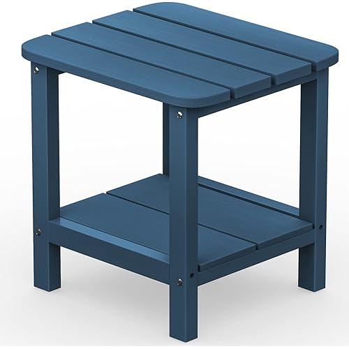 SERWALL Adirondack Table Outdoor Side Table- Blue