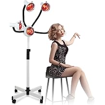 750W 5 Head Standing Hair Dryer Professional, Infrared Heat Lamp Salon Hair Dryer Adjustable Height Ideal for All Hair Styling Needs, Complete with Chrome Arms and Metal Lampshade